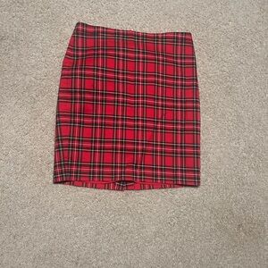J. Crew Red and Black Plaid Mini Skirt